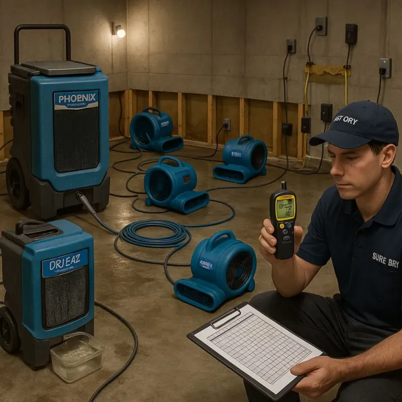 Structural Drying and Dehumidification process in Lake Monticello, VA